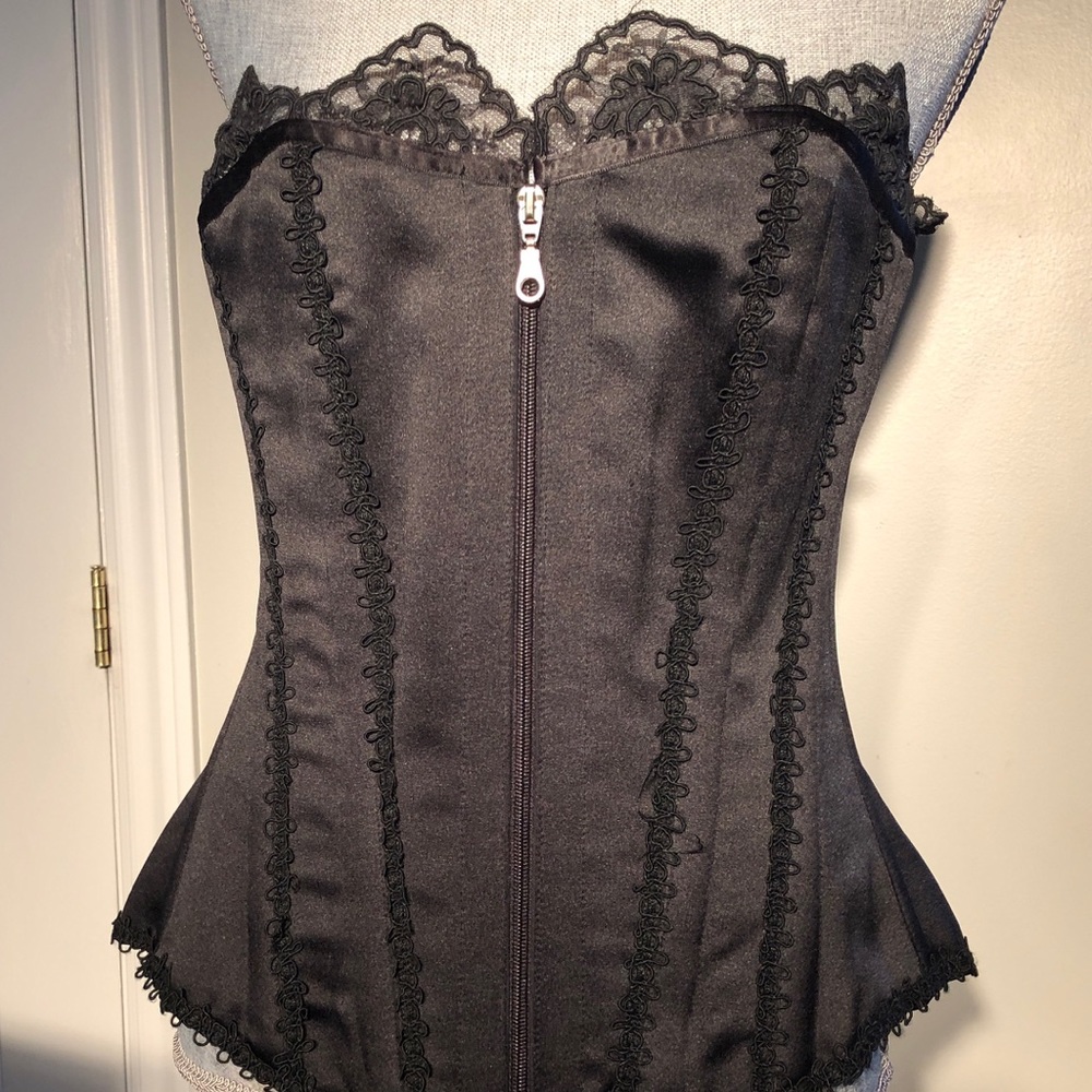 Authentic brocade steel boned custom corset.